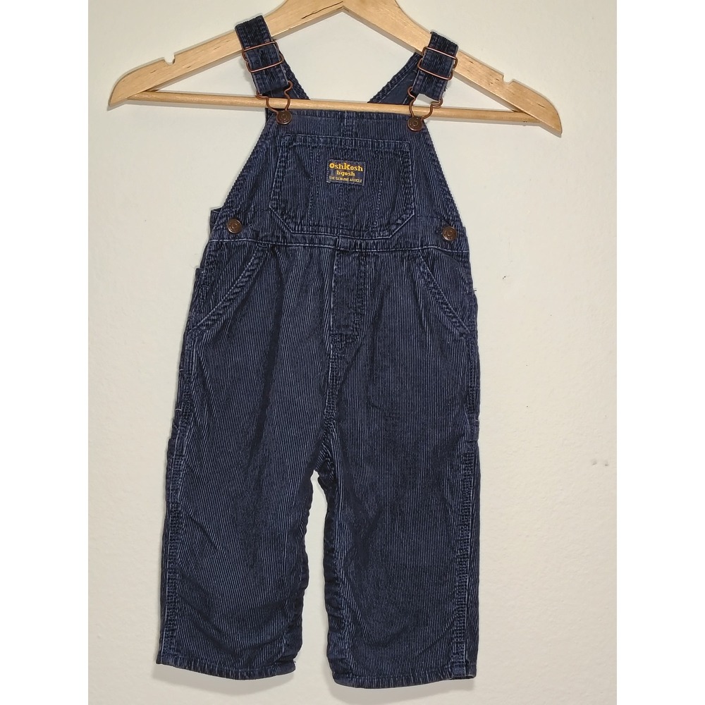 OshKosh Bgosh Toddler Boys Navy Blue Corduroy Overalls 18 Months Carpenter Bib
